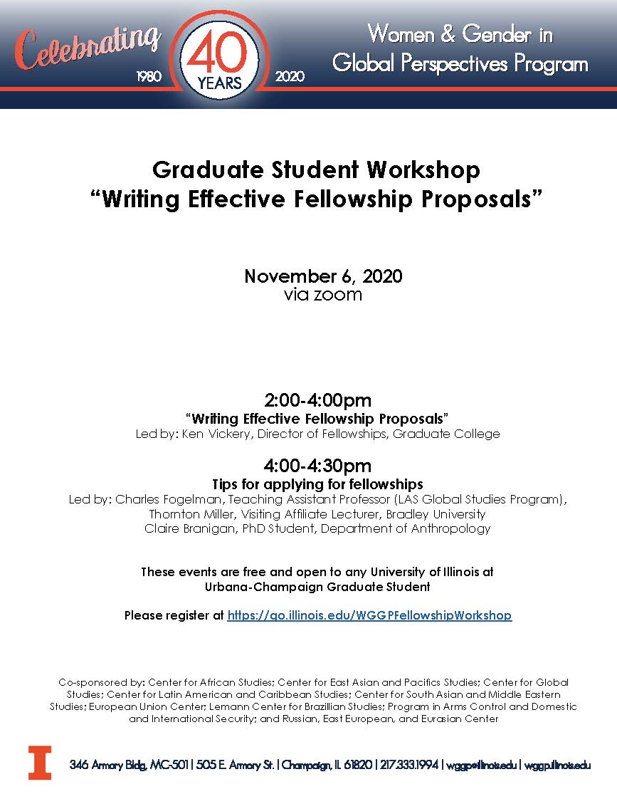 Graduate Student Workshop “Writing Effective Fellowship Proposals”