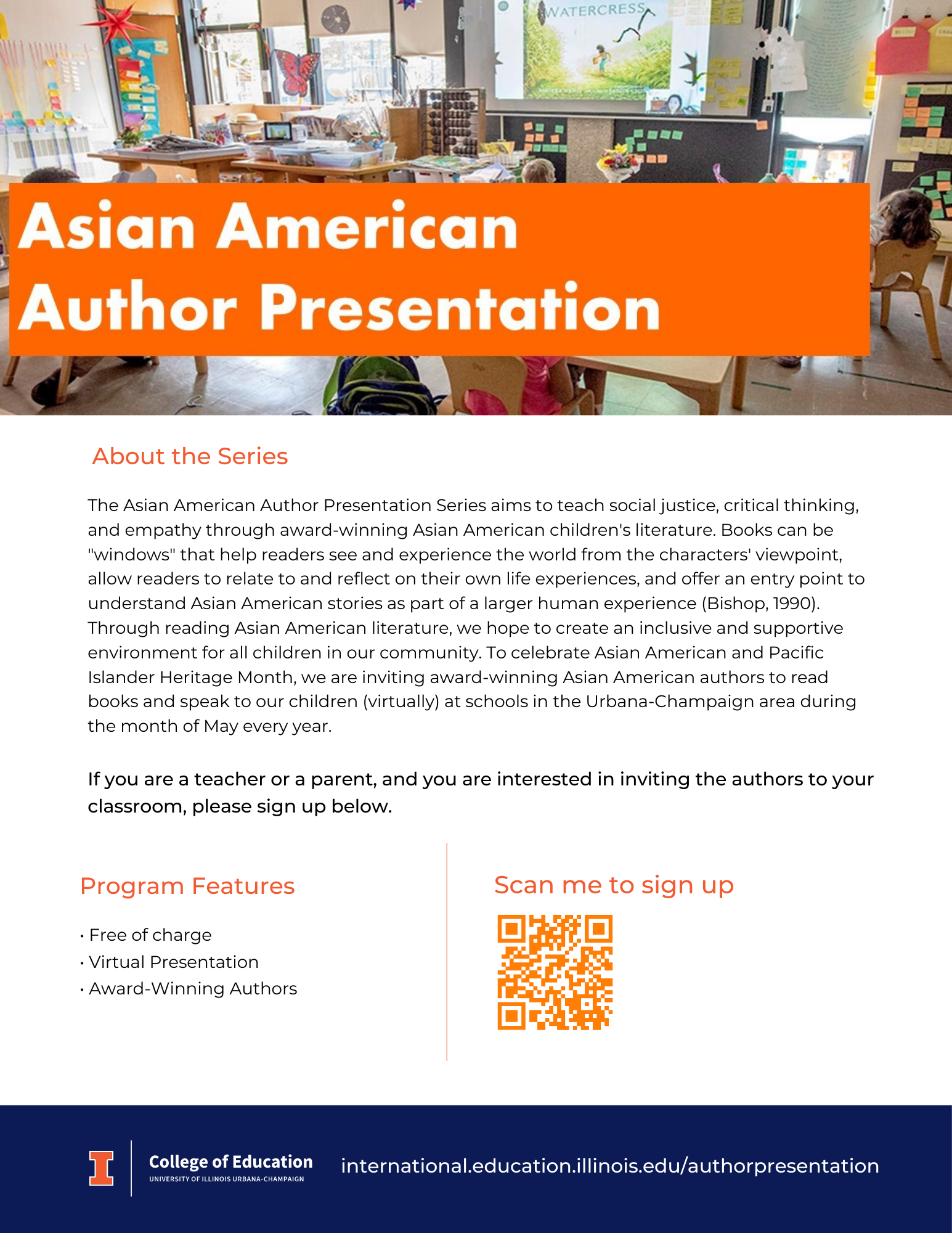 School Sign-up for Asian American Author Presentation