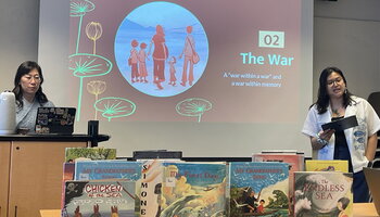 Prof. Sarah Park Dahlen & PhD student Michelle Lê co-present