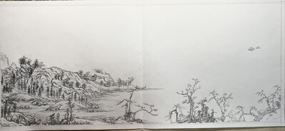 Chinese Literati Drawings with Pencil