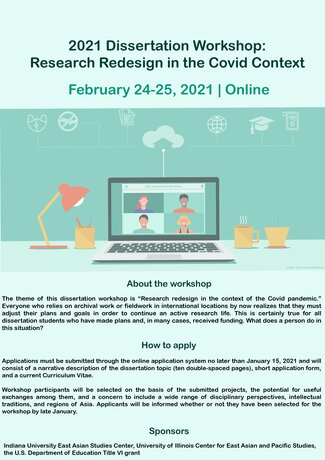 workshop poster with desktop computer screen